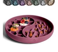 ne&no Anti Sling Bowl for Dogs and Cats, Slow Feeder, Lick Mat Dog with Large Suction Cup, Cat Licking Mat for Wet Food and Dry Food (Ruby)