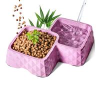 ne&no® Bamboo Double Bowl Non-Slip for Cats and Small Dogs - Up to 400 g Food + 350 ml Water Content - Cat Feeding Bowl - Bamboo Dog Bowl - Drinking Bowl Cat