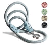 ne&no rope lead 1.2 m (slightly stretchy) for medium to large dogs I training lead I robust dog lead I round braided I dog slip leads I city lead I dog leash aqua 120 cm