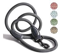ne&no rope lead 1.2 m (slightly stretchy) for medium to large dogs I training lead I robust dog lead I round braided I dog slip leads I city lead I dog leash anthracite 120 cm
