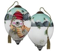 Ne’Qwa Art 7241134 Cuddly Christmas Emma Leach Hand-Painted Blown Glass Ornament