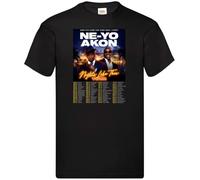 NE-YO and Akon, Novelty Meme Pop T-Shirt Funny Throwback Unisex Tee Top Black