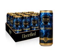 NE10 Vodka Pre-Mixed Cans Gift Set - 4.6% ABV, 12 Cans, 330ml, Crafted with Premium French Grain for a Crisp Taste, Distilled Five Times for Purity, Gift Sets (12 Pack, Electrified)