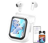 Ne20 Earbuds - AI Translation Bluetooth with Touch Screen, 140 Language Real-Time Translator, 48H Battery Touchscreen Noise Cancelling in-Ear Earphones for Sports (White)