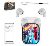 Ne20 Earbuds, Ai Translation Earbuds Real Time With Lcd Touch Screen, 140 Language Translator Earphone, Bluetooth 6.0 Earphone, Intelligent Noise Reduction, Ipx6 Waterproof For Travel Business (White)