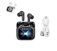 Ne20 Earbuds Earbuds with Real-Time Translation, 21 National Language Translator LCD Touch Screen - AI Noise Cancelling Active Noise Cancellation - Long Lasting Battery (Black)
