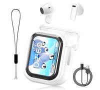 NE20 Translation Earbuds, True Wireless Bluetooth 5.4 AI Translator Earphones with LCD/LED Touch Screen, HD Stereo, 48H Battery, IPX6 Waterproof Sports Headphones Noise Cancelling(White)
