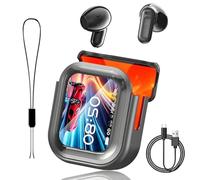 NE20 Translation Earbuds, True Wireless Bluetooth 5.4 AI Translator Earphones with LCD/LED Touch Screen, HD Stereo, 48H Battery, IPX6 Waterproof Sports Headphones Noise Cancelling(Black)