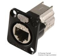 NE8FDX-P6-B Cat6a Ethercon Panel Connector, D, Blk