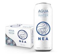 NEA Natural Spring Water - Pure Canned Water from the Austrian Alps - Refreshing Mineral Drinking Water - Naturally Filtered Mountain Spring Water in 16.9oz Can - Plastic-Free Boxed Water 12 Pack.