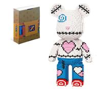 Neacole Bear Building Blocks (7220PCS) 43/46CM Bear Building Bricks, Micro 3D Animal Building Blocks for Adults & Kids,Home & Office Decor, Birthday & Valentine's Day Gifts (Love Patchwork Bear)