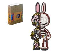 Neacole Rabbit Building Blocks (8000PCS) 55CM Rabbit Building Bricks, Micro 3D Animal Building Blocks for Adults & Kids,Home & Office Decor, Birthday & Valentine's Day Gifts (Half doodle Rabbit)