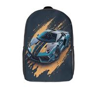 NEAFP Cool 3D Art Children's Backpack Sports Cars - Versatile And Durable Kids Backpack, Suitable for School And Outdoor Activities