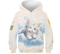 NEAFP Fun 3D Kids Hoodies Cats - Vibrant Children's Pullover, Ideal for Boys'/Girls', Soft And Durable for Youth And Toddlers
