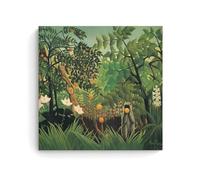 NeAFP Henri Rousseau ArtWork - Exotic Landscape Print Poster Room Aesthetic Print Art Wall Painting Canvas Gifts Modern Bedroom Decor 24x24inch(60x60cm)