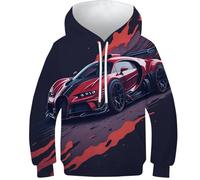 NEAFP Kids Hoodies Sports Cars - 3D Printed Pullover for Children, Youth Hoodies with Creative Designs, Great for Boys And Girls of All Ages
