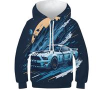 NEAFP Stylish 3D Printed Kids Hoodies Sports Cars - Cozy Pullover for Children, Ideal for Boys'/Girls', Fun And Durable for Toddlers