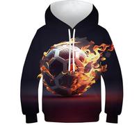 NEAFP Trendy 3D Printed Kids Hoodies Football - Comfortable Pullover for Children, Suitable for Boys, Girls, And Toddlers, Stylish Design