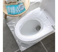 NEAGLORY 100 Pack Disposable Plastic Toilet Seat Cover Waterproof and Non Slip Individually Wrapped, for Travel, Toilet Seat Protectors for Toddler Potty Training, Pregnant Mom, Adult