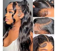 Neailrtise 360 Body Wave Lace Front Wig Human Hair 150% Density Pre Plugged Natural Hairline with Baby Hair Glueless 360 Full Lace Transparent