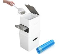 Neakasa Cat Litter Trash Can, 9.2L Waste Disposal Bin for Cat Litter, Dog Poo & Diapers, with Wider Opening and 4-Month Refill Bag (White)