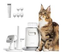 Neakasa Dog Cat Grooming Kit with Vacuum, Self Cleaning Cat Brush Dog Clippers, 12000Pa Powerful Suction 99% Pet Hair, 5 Proven Grooming Tools, deShedding Tool for for Thick Short Long Hair