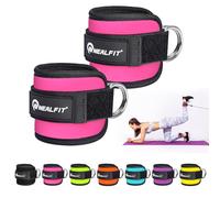 NEALFIT Ankle Strap for Cable Machine, Gym Ankle Cuff for Kickbacks, Leg Extensions, Glute Workouts, Booty Hip Abductors Exercise for Women and Men (Pink, Pair)