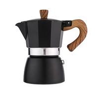 NEALMART Black Moka Pot Stovetop Espresso Coffee Maker, 6 Espresso Cups Silver, Percolator Coffee Pot, 300ml