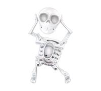 Neamou 3D Funny Clockwork Dancing Skeleton Toy, Halloween Dancing and Swinging Skull Toy for Desktop Ornament, Decor for Halloween Decorations Outdoor Indoor (17 * 10cm)