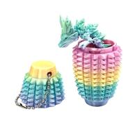 Neamou 3D Printed Dragons, Stimulation Key Pendant, 3D Printed Portable Fidget Charm for Stress Reduction Adults Kids Executive Desk Bag Home