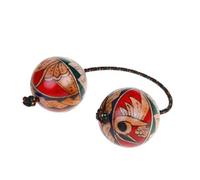 Neamou African Musical Ball | Wood Double Ball Hand Percussion Instruments - Hand Shaker Balls, Rhythmic Ball for Musical Class Wedding