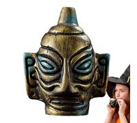 Neamou Aztec Whistle | Screaming Skull Whistle - Ancient Bronze Prop Whistle, Loud Sound Halloween Whistle For Desktop Home Decor