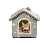 Neamou Cat Bed Cave, Semi Enclosed Cats Bed Cave, 40x35cm/15.75x13.78 Inches Covered Kitten Beds, Soft Waterproof Winter Pet House For Resting, Sleeping