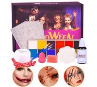 Neamou Halloween Face Makeup - Halloween Face Paint Kit for Kids | Festival Supplies Fake Blood for Zombie Vampire Cosplay Event Photoshoot Birthday Holiday Boys Girls