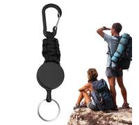 Neamou Heavy Duty Retractable Keychain - Carabiner Belt Clip | Extendable Keychain with Steel Wire Cord, Badge Reel Key Holder for Camping Hiking