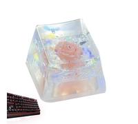 Neamou Keyboard Keycaps Resin Backspace | Resin Dry Flowers Game Keyboard Keycap | Shine Through Translucent, Replacement, Sa Profile, Esc Keycap for Mechanical Keyboard Eternal Flower Eternal