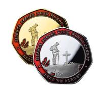 Neamou Poppies War Armistice Commemorative Coin, Lest We Forget, Poppies Badge Rare Coin, Retro Design Craft Souvenir For Souvenir Art, Holiday Decoration And Collectibles