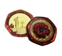 Neamou Poppies War Armistice Commemorative Coin, Lest We Forget, Poppies Badge Rare Coin, Retro Design Craft Souvenir For Souvenir Art, Holiday Decoration And Collectibles