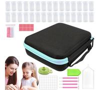 Neamou Rhinestone Art Containers Storage Case - Shockproof Beads Organizer Box,Portable Glitter Rhinestones Art Craft Box, Rhinestone Painting Accessories and Tool