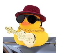 Neamou Rubber Yellow Duck Toy, Dashboard Decorations Rubber Duck Toy, Novelty Car Ornament, Fun Cowboy Duck, Car Accessories, for Children Teens and Adults