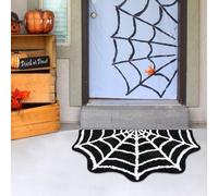 Neamou Spider Web Rug, Halloween Bath Mat, Halloween Bathroom Rugs, Front Door Mat Outside Entrance, Water Absorbent Pumpkin Rug Doormat, Goth Doormats For Living Room, Tub, Bathroom, Shower, Kitchen