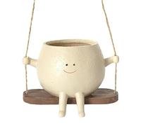 Neamou Swing Face Planter Pot, Resin Hanging for Indoor Plants, Hanging Head Planter for String of Pearls Plant Live, Flower Wall Hanging Pots with Unique Face Design