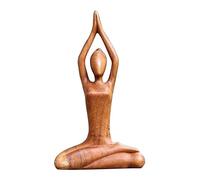 Neamou Yoga Statue - Wooden Yoga Pose Statue - Yoga Women Statue Decor, Meditating Garden Statue for Living Room Study Gallery Tabletop Ornaments