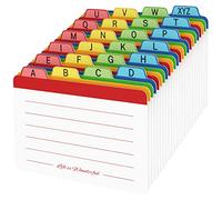 Neando 4 x 6 inches Index Card Dividers, Alphabetical Tabbed Index Cards Guides, Colored Note Cards, File and Recipe Guides with Alphabetical Tabs, Assorted Colors, 24 Counts, A-Z Guide