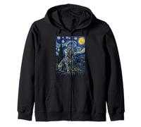 Neapolitan Mastiff Dog Van Gogh Starry Night Zip Hoodie