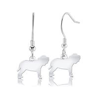 Neapolitan Mastiff Silhouette Silver Earrings