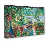 Near The Lake By Pierre-Auguste Renoir Canvas Print | Gallery Wrapped 30mm Frame Wall Art | 30x20 inches | Ready to Hang | Impressionist Landscape Picture | Living Room Bedroom Lounge Office