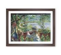 Near The Lake By Pierre Auguste Renoir Classic Painting Framed Print | A3 Walnut Framed Wall Art | Ready to Hang | Classic Landscape Picture | Living Room Bedroom Lounge Office