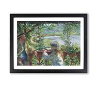 Near The Lake By Pierre Auguste Renoir Classic Painting Framed Print | A4 Black Framed Wall Art | Ready to Hang | Classic Landscape Picture | Living Room Bedroom Lounge Office