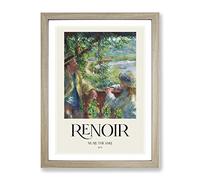 Near The Lake By Pierre Auguste Renoir Exhibition Museum Painting Framed Print | A3 Oak Framed Wall Art | Ready to Hang | Modern Landscape Picture | Living Room Bedroom Lounge Office